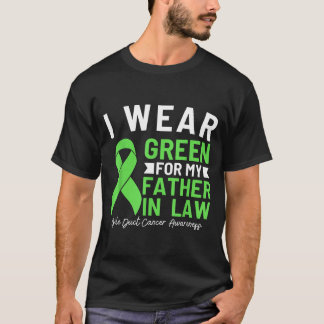 義父の胆管がんのために緑を着ています Tシャツ