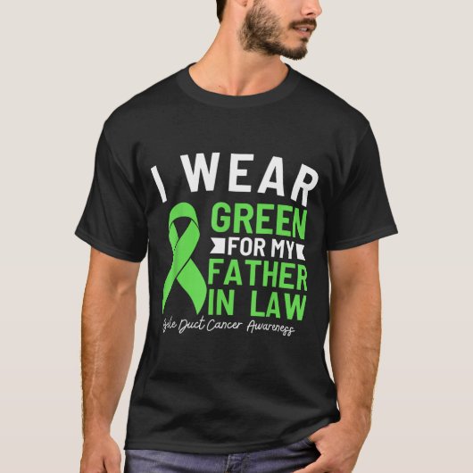 義父の胆管がんのために緑を着ています Tシャツ (正面)
