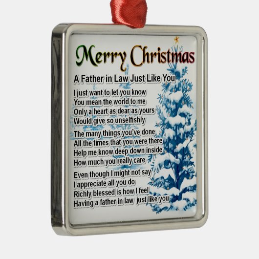 義父の詩-クリスマスのデザイン メタルオーナメント (右)