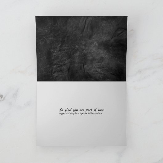 義父の黒革の誕生日 カード (内部)