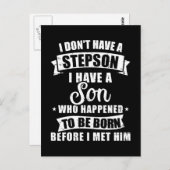 義父は彼に会う前に義理生まれ息子を持っていない ポストカード (正面/裏面)