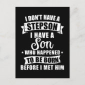 義父は彼に会う前に義理生まれ息子を持っていない ポストカード (正面)