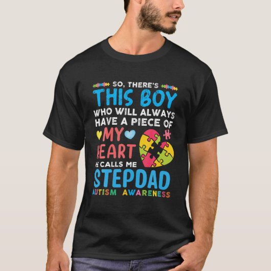 義父を自閉症と呼ぶ少年がいる Tシャツ (正面)