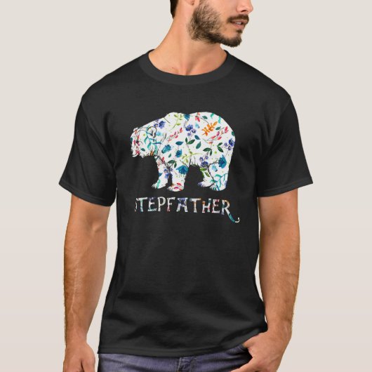 義父クマフローラマッチングファミリーフラワー Tシャツ (正面)