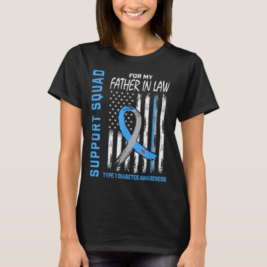 義父タイプ1糖尿病シャツフラッグサポートS Tシャツ (正面)