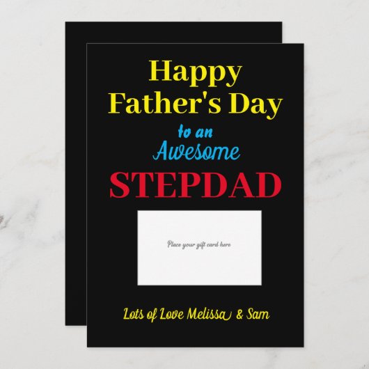 義父ハッピー父の日ギフトカードホルダー サンキューカード (正面/裏面)