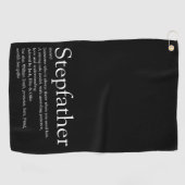 義父、義父の定義白黒 ゴルフタオル (横)