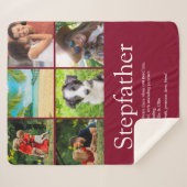 義父Stepdadおもしろいモダン写真コラージュ シェルパブランケット (正面(横))