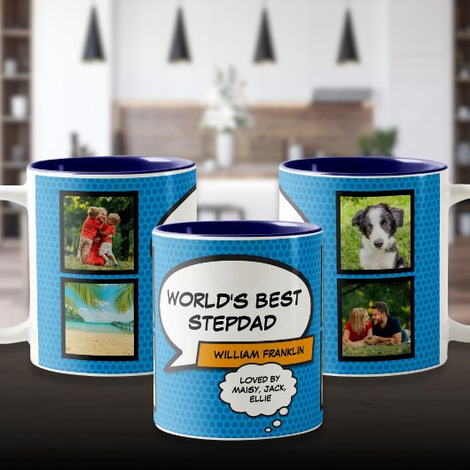 義父Stepdad 4 Photoおもしろい漫画ブックブルー ツートーンマグカップ