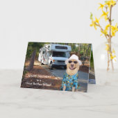 義理おもしろい兄弟誕生日 カード (黄色い花)