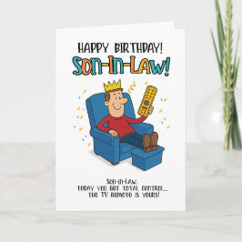 義理おもしろい息子カード – リモートの王 サンキューカード