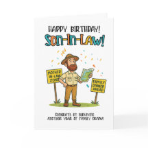 義理おもしろい息子カード – 家族の夕食のサバイバルマップ