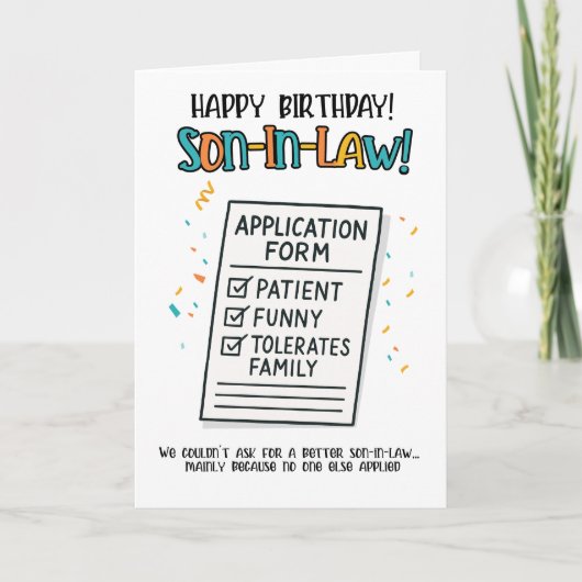 義理おもしろい息子カード – 義理アプリケーション型枠 サンキューカード (正面)