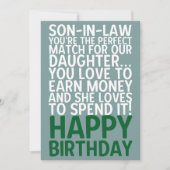 義理おもしろい息子誕生日カードマネーのジョーク 招待状 (正面)