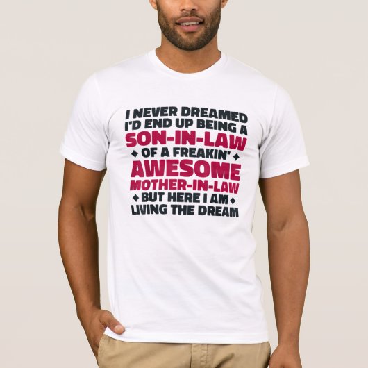 義理おもしろい母からの義理の息子 Tシャツ (正面)