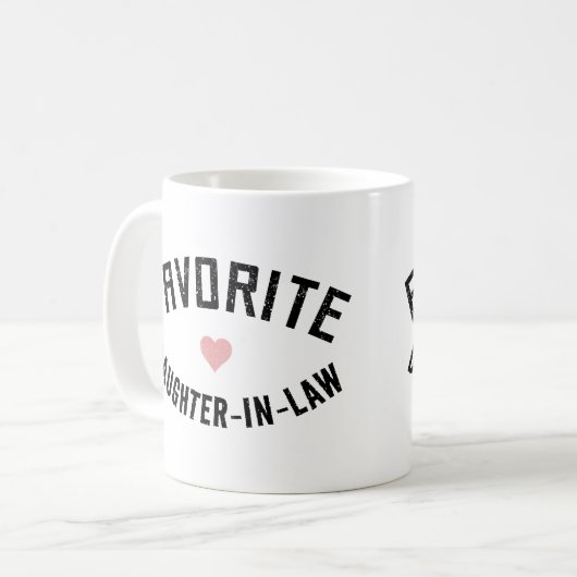 義理お気に入りの娘の家族懇親会ギフトおもしろい コーヒーマグカップ (正面左)