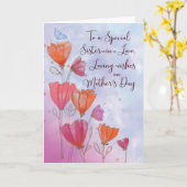 義理のお姉さんへ母の日オレンジ色のカードを愛する カード (黄色い花)