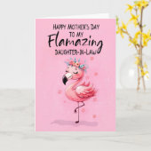 義理のお母さんのお嬢さんFlamingo Fabulous カード (黄色い花)