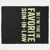 義理のお気に入りの息子で家族のおもしろいユーモアの息子 フリースブランケット (正面(横))