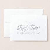 義理のお父結婚さんありがとうシルバー 箔カード (封筒付き正面)