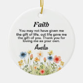 義理のオーナメント,結婚の贈り物，結婚した 2025，親 セラミックオーナメント (正面)