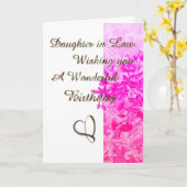 義理のピンクの花嫁 カード (黄色い花)