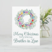 義理のブラザーカラフルクリスマスリース シーズンカード (スタンド正面)