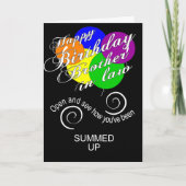 義理の兄の誕生日を要約する カード (正面)