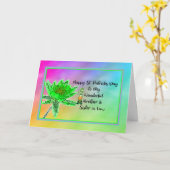 義理の兄妹のための聖パトリックのデイカード カード (黄色い花)