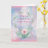 義理の兄弟と姉妹の水色サボテン カード (黄色い花)