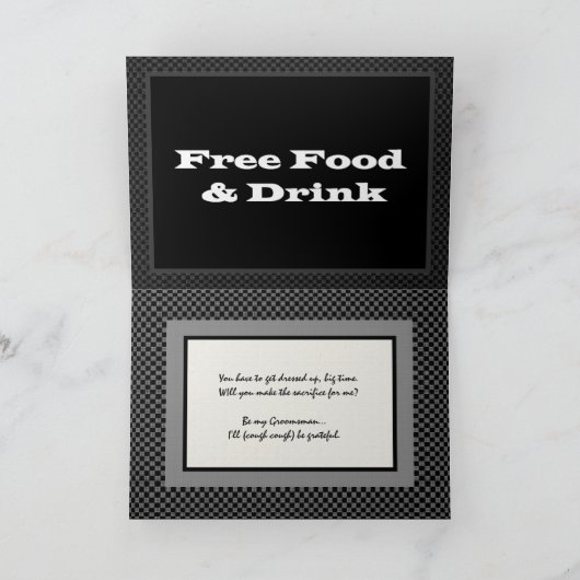 義理の兄弟のおもしろいな花婿の付添人の招待状 招待状 (内部)