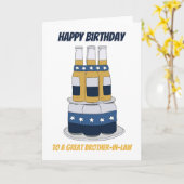 義理の兄弟のためのおもしろいビールケーキ誕生日カード カード (黄色い花)