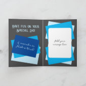 義理の兄弟の写真名グレーブルー誕生日 カード (内部)