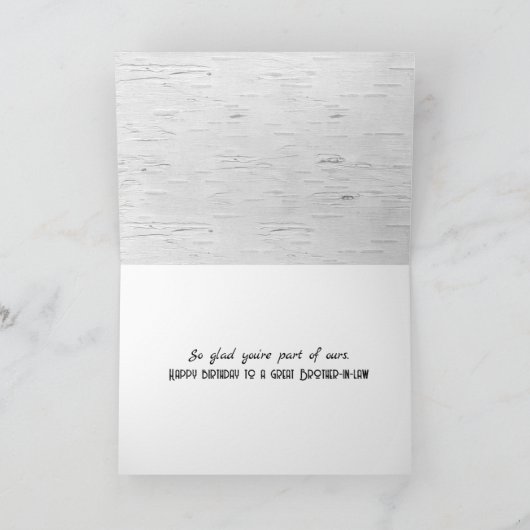 義理の兄弟の樺の木ツリー誕生日 カード (内部)