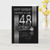 義理の兄弟の第48バースデー・カード-モーターバイク カード (黄色い花)