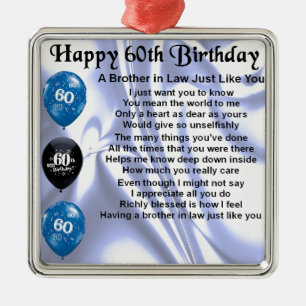 義理の兄弟の詩の第60誕生日 メタルオーナメント