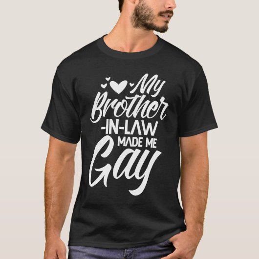 義理の兄弟ゲイ兄弟家族ユーモア Tシャツ (正面)