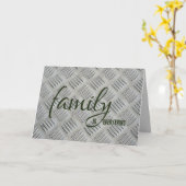 義理の兄弟誕生日グレーメタルデザイン カード (黄色い花)