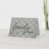 義理の兄弟誕生日グレーメタルデザイン カード (正面)