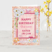 義理の妹のためのクラフト誕生日カード カード (黄色い花)