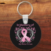 義理の妹の乳がんハートの記憶で キーホルダー (正面)