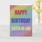 義理の妹の場合、クロスステッチ誕生日カード カード (黄色い花)