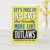 義理の妹の誕生日おもしろいは、アウトローのようなもの！ カード (黄色い花)