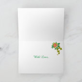 義理の妹ポインセティアスHolly Ivyクリスマスカード カード (内部)