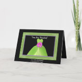 義理の姉がケリー・グリーン・ガウン招待状に 招待状 (裏面)