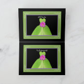 義理の姉がケリー・グリーン・ガウン招待状に 招待状 (内部)