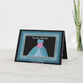 義理の姉が招待状ティール(緑がかった色)ブルーガウン 招待状 (裏面)