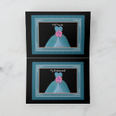 義理の姉が招待状ティール(緑がかった色)ブルーガウン 招待状 (内部)