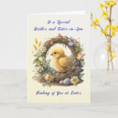 義理の姉と兄のイースターシックグラフェネ カード (黄色い花)