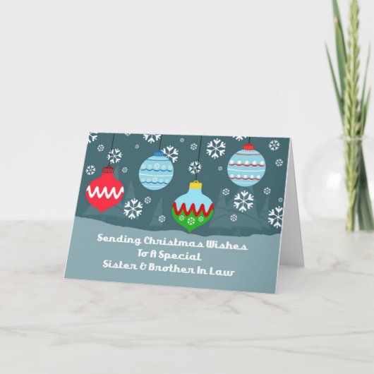 義理の姉と兄オーナメントクリスマスカード シーズンカード (正面)